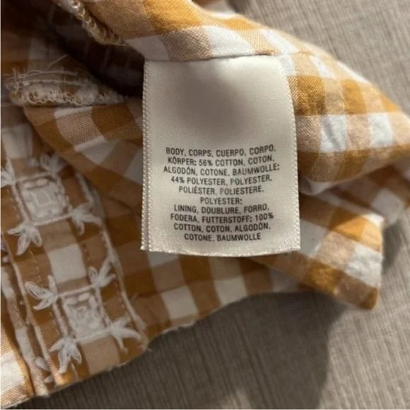 Anthropologie Maeve Gingham Crop Top EUC Embroidered Floral Smocked Tank Corset - Picture 9 of 11